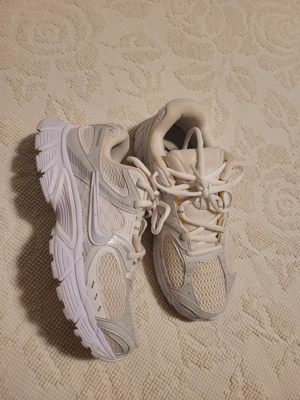 Nike Women's Neutral Beige Athletic Sneakers with White Accents